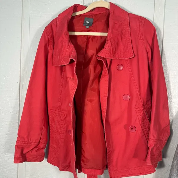 Gap Red Women’s Peacoat Size Medium EUC - Image 4