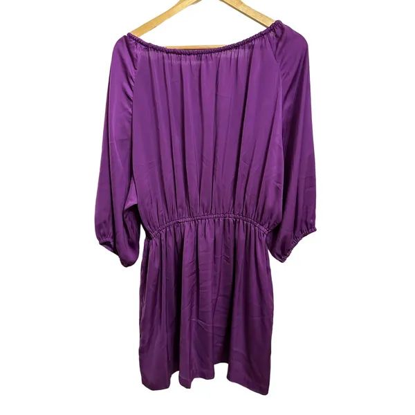 Joie women's purple satin long sleeve mini dress size‎ Medium - Image 5