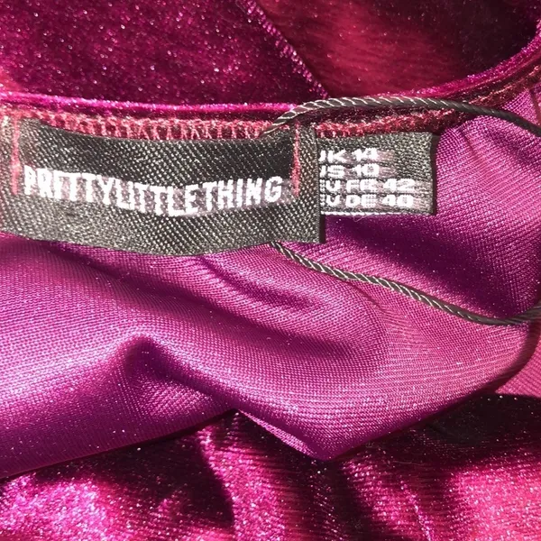 PrettyLittleThing size 10 velvet strapless dress - Image 6
