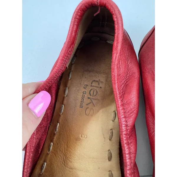 Tieks by Gavrieli Womens Red Leather Foldable Ballet‎ Flats Size 8 - Image 3