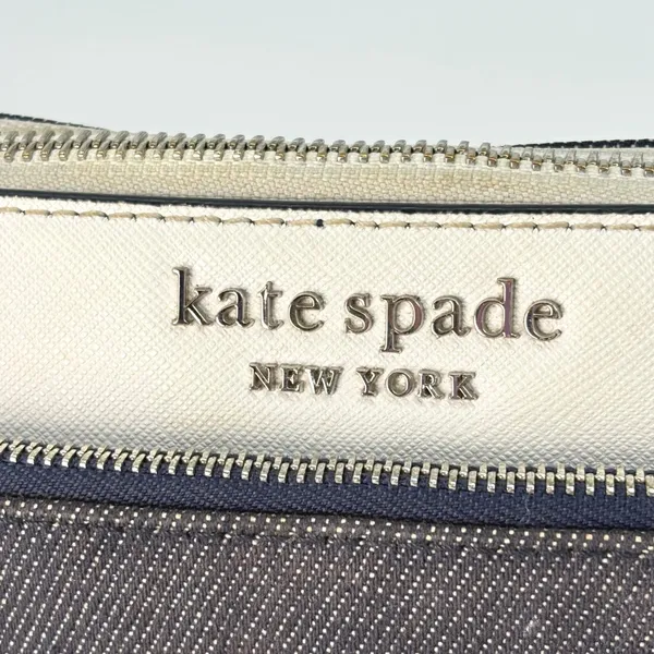 Kate Spade Cameron Crossbody Bag Women Navy White Denim Colorblock Leather Purse - Image 2