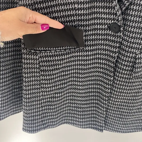 Philosophy hounds tooth one button blazer dark academia career fitted size s - Image 4