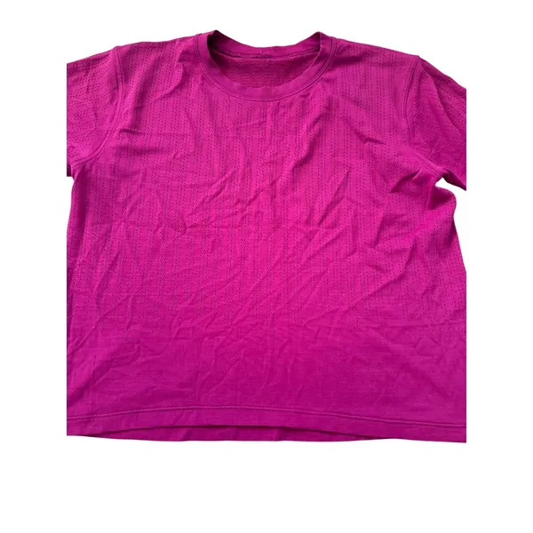 LULULEMON Pink Workout Short Sleeve Top Size 8 - Image 6
