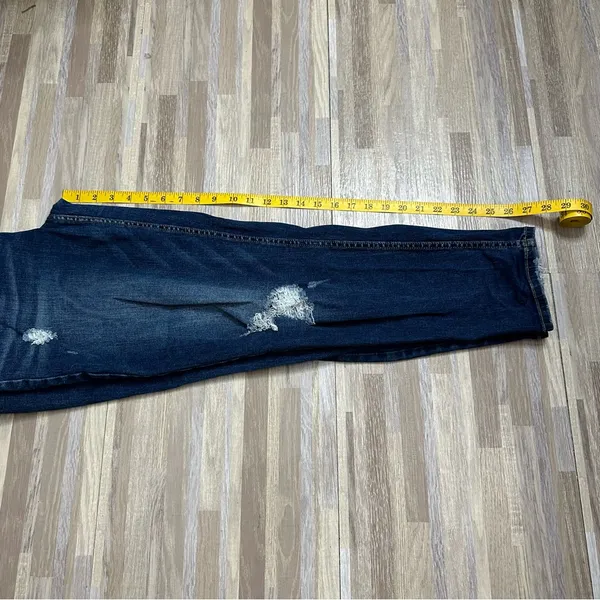 Maurices Dark Blue Distressed Skinny Jeans, Size 12 Short - Image 9