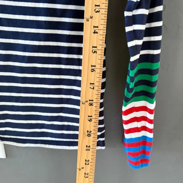 Boden Womens‎ Navy White Striped Long Sleeve Top Rainbow Cuff Cotton US 6 Ella - Image 8