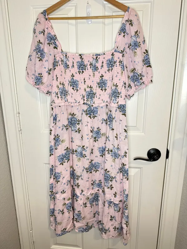 Gal Meets Glam Baby Pink Blue Forever Floral Smocked Dress - Image 2