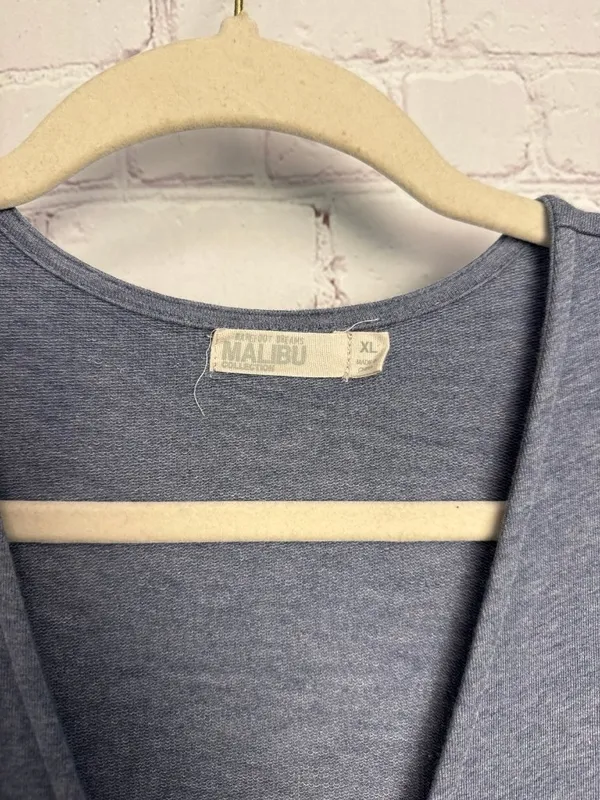 Barefoot Dreams Malibu Collection XL blue gray romper jumpsuit loungewear chic - Image 4