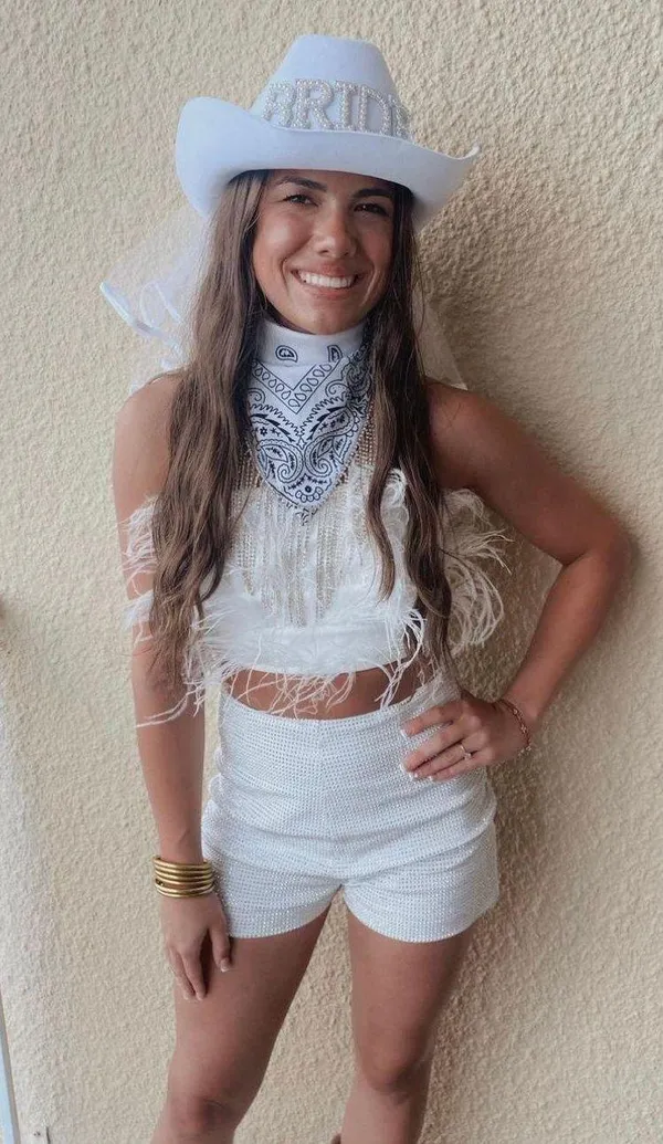 Blue Blush Blue B Feather Crop Top - Image 2