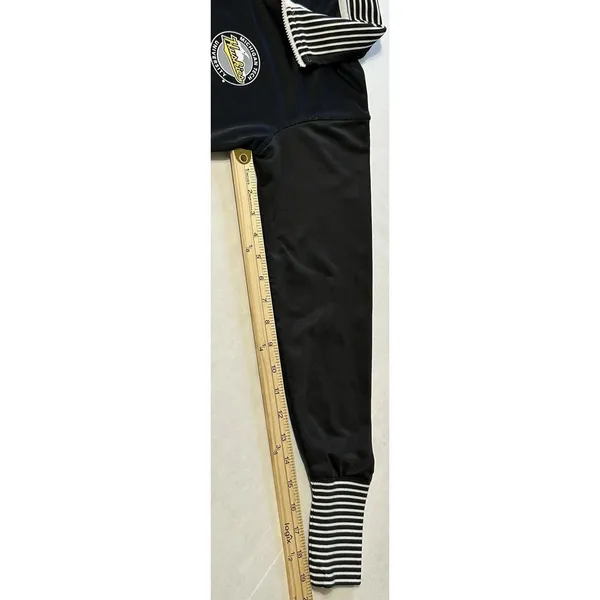 J. America Michigan Tech Huskies Track Jacket Womens S Black Stripe Zip VTG VGUC - Image 6