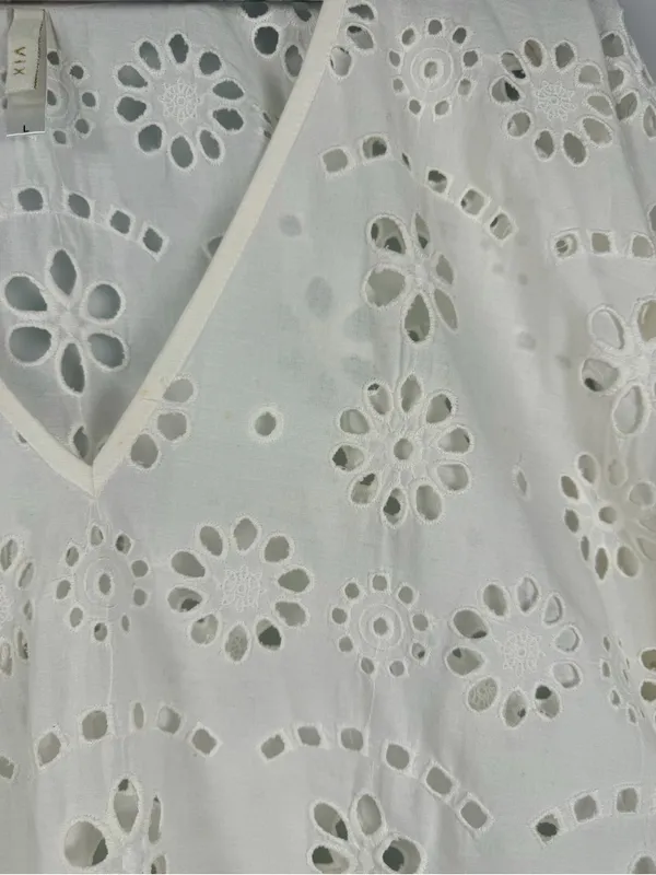 Vix Paula Hermanny white eyelet swim coverup size large - Image 7
