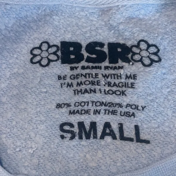 Revolve BSR by Samii Ryan felt cute daisy pastel blue sweatshirt - Image 4