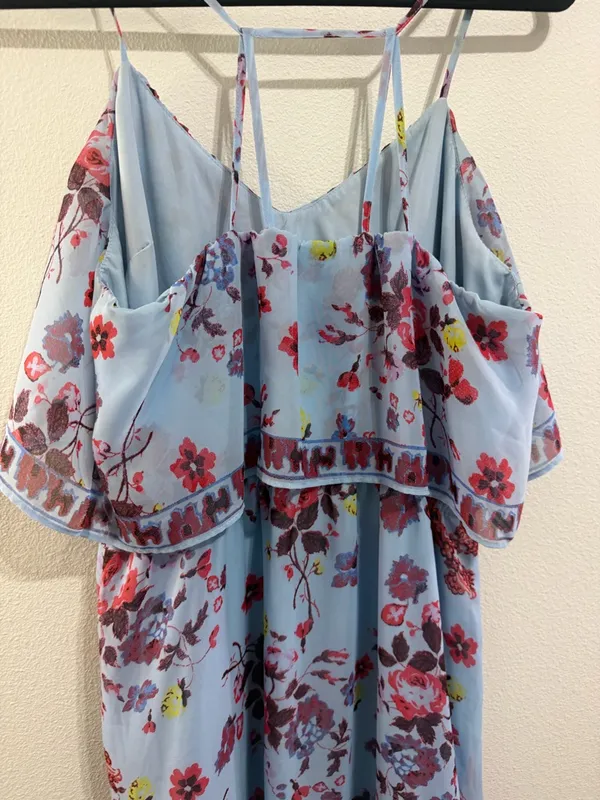 Vera Wang Light Blue Floral Dress - Image 3