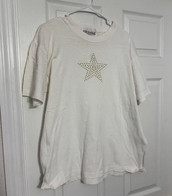 Bob Mackie Studio Vintage White Star T-Shirt - Image 6