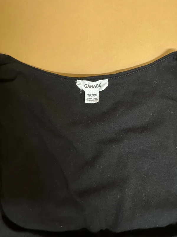 Garage Black Square Neck Ruched Tank Top - XS - Image 3