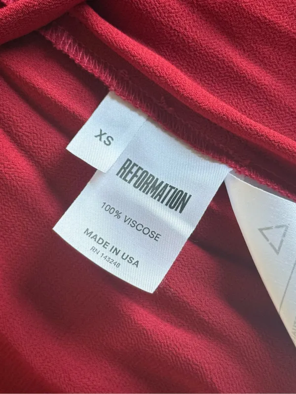 Reformation Winslow Red Wrap Maxi Dress with Tie Waist - Image 8