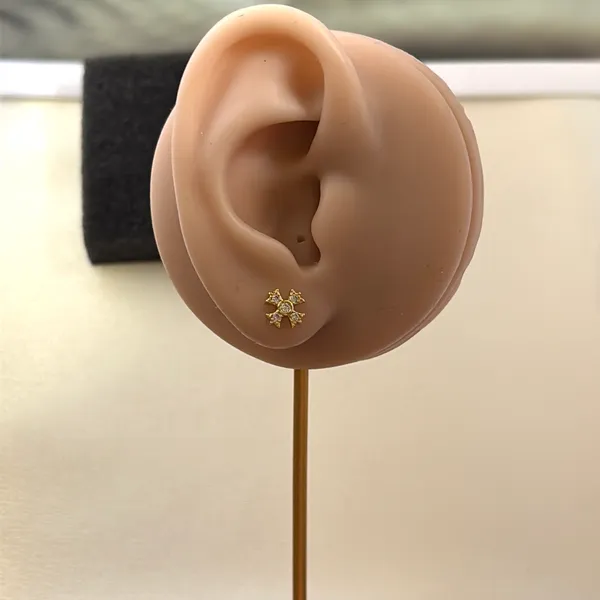 7mm CZ Cross Stud Earrings for Men Women Streetwear Punk Hip Hop Unisex Earrings - Image 7