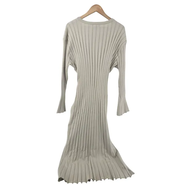 Mayas Place Sweater Dress Womens 2XL Bone Ribbed Maxi Long Sleeve‎ Ribbed Knit - Image 4