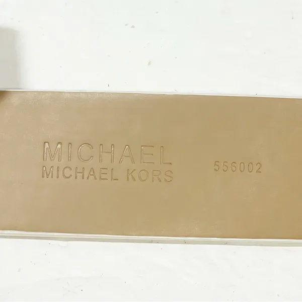 Michael Kors Size‎ Large White Silver Grommet Faux Leather Belt - Image 3