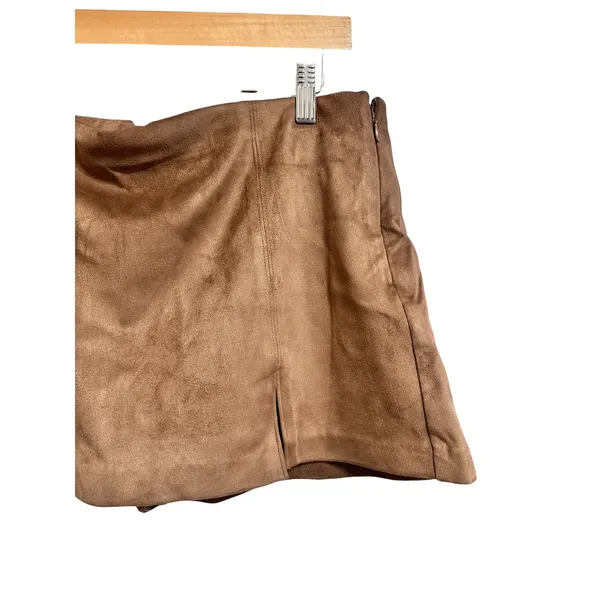 Abercrombie & Fitch‎ Faux Suede Mini Skort Brown Medium 143-200-00293-400 - Image 2