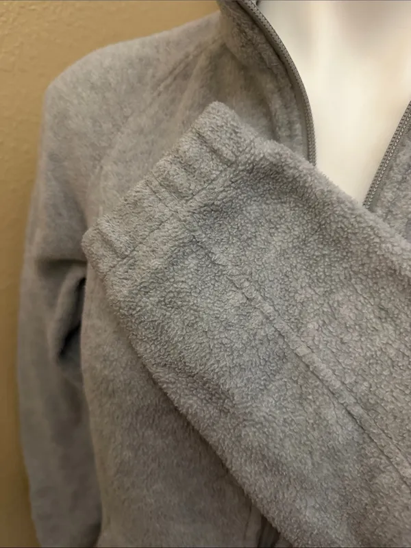 Columbia Light Gray Full-Zip Teddy Fleece Jacket - Image 4