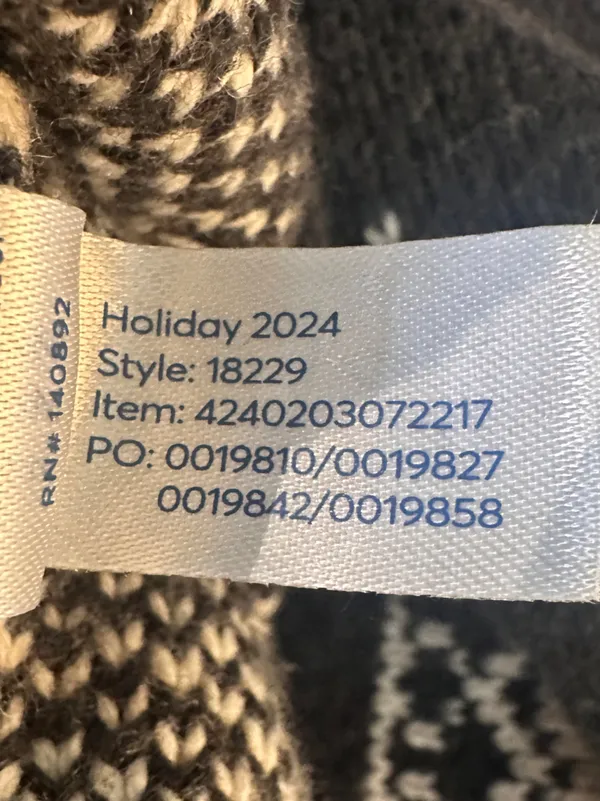 Marine Layer NWOT Whitney Quarter Zip Sweater L Palm Tree Fair Isle Après Ski - Image 12