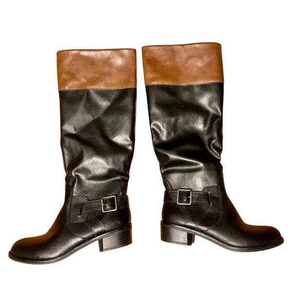 Black/Brown Knee High Boots (NWT) Brown Size 7 - Image 5