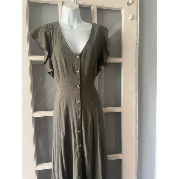GB Gianni Bini Olive Green Dress - Image 11