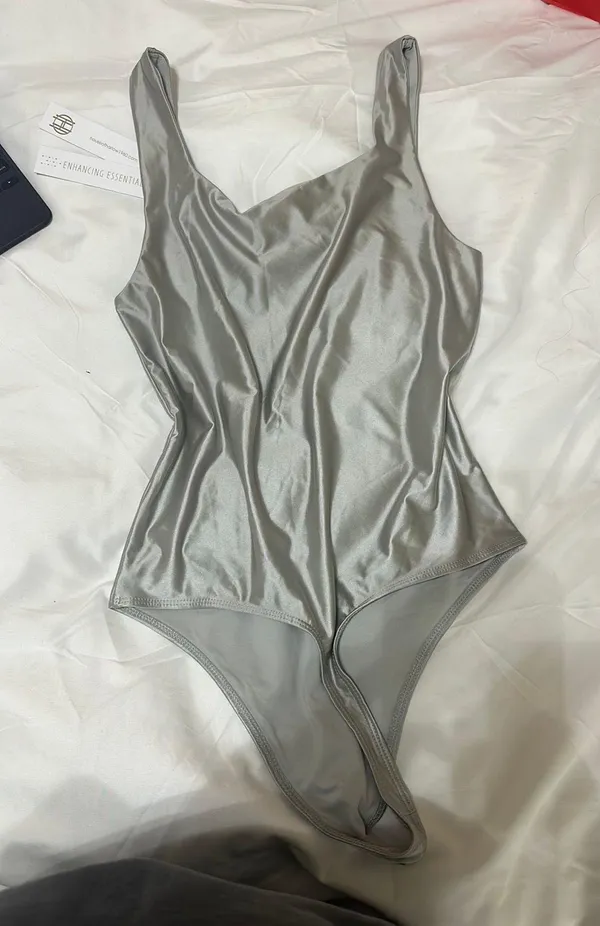 House of Harlow NWT Silver Bodysuit - Image 2