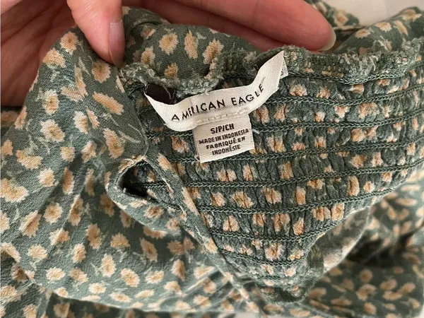 American eagle green floral jumpsuit size S - Image 5