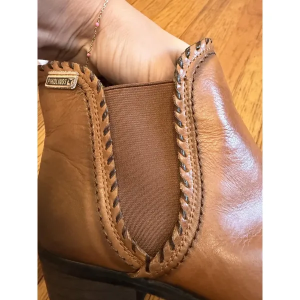 Pikolinos Boots Womens Size 8.5 Brown Leather Chelsea Ankle Block Heel Booties - Image 7