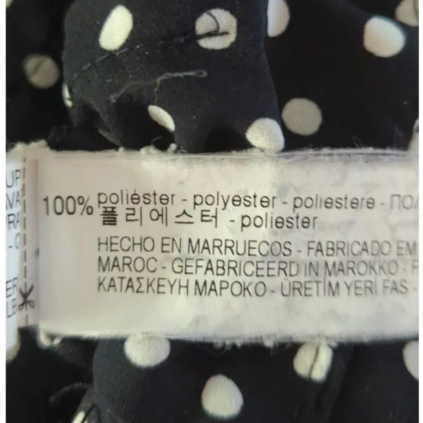Zara Basic Black & White Polka Dot Pants‎ Women's XS Pinup Retro Preppy - Image 9
