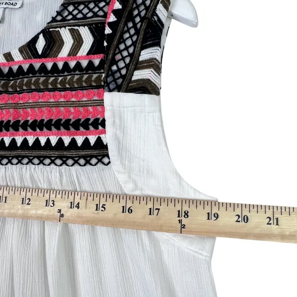 Country Road Bohemian Embroidered Sleeveless Blouse Boho Southwestern‎ Top, Sz S - Image 7