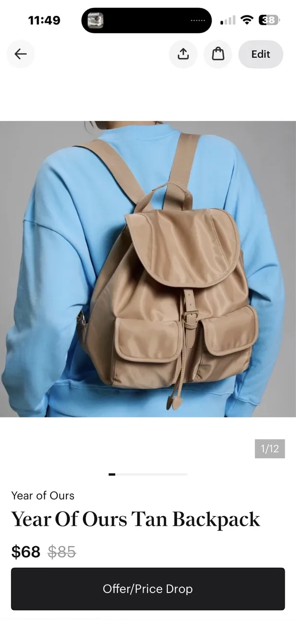 Year Of Ours Tan Backpack - Image 4