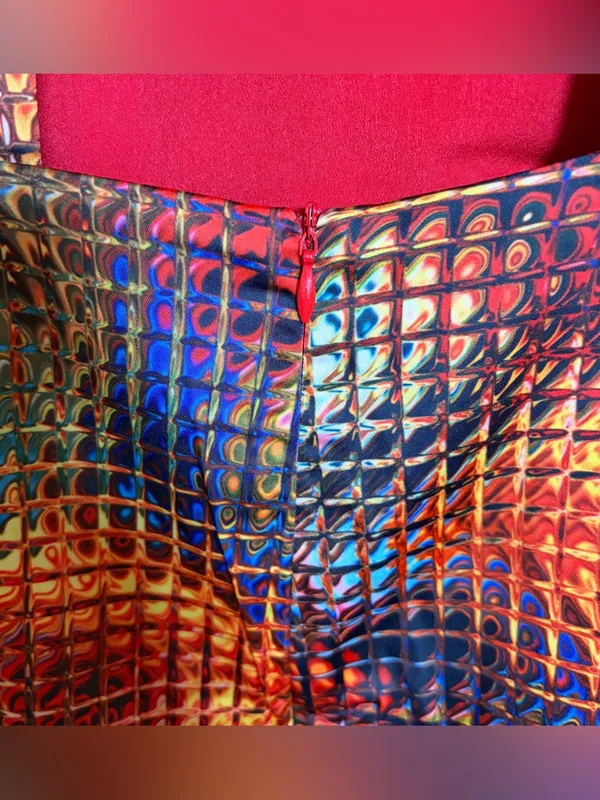 NWT WNTRMSE Kenzie Disco Print Mini Dress Open Back Mock Neck, US‎ 6 ($245) - Image 11