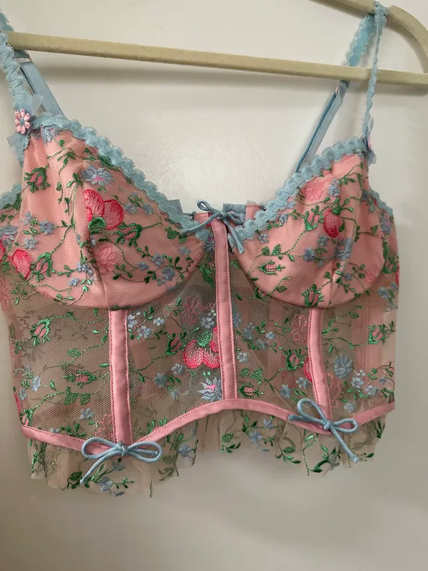 For Love & Lemons Swaying Rose Bustier - Image 7