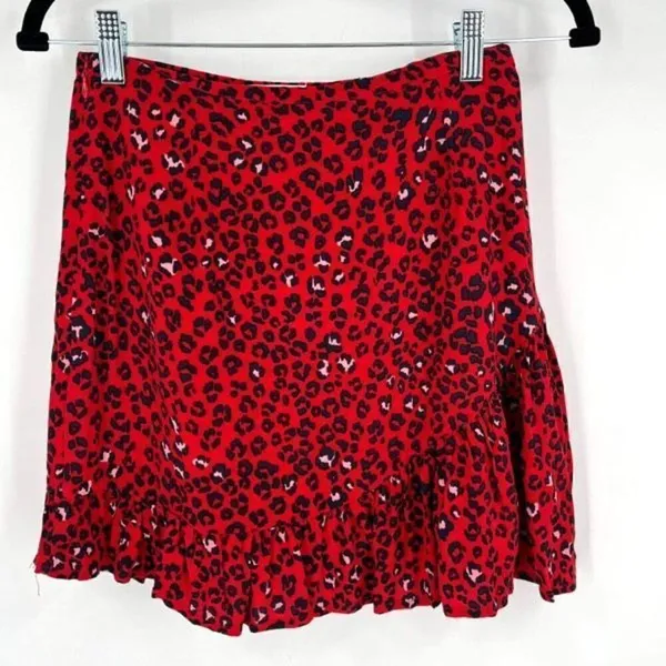 Lovers + Friends Women's‎ Sahara Cheetah Lined Lena Mini Skirt Red Black Size XS - Image 2