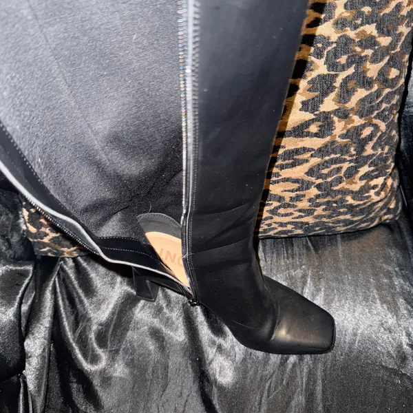 INC International Concepts Mid calf leather boots black 90s - Image 6