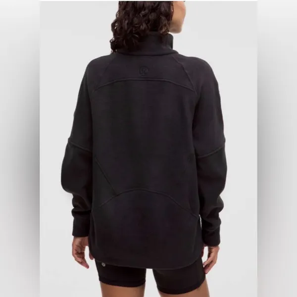 Lululemon Scuba Oversized‎ Funnel-Neck Half Zip Black Size M/L Fleece Sweatshirt - Image 2
