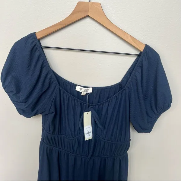 Mel + Rose NWT Francesca's Collections Navy Mini Short Sleeve Skater Dress M - Image 3