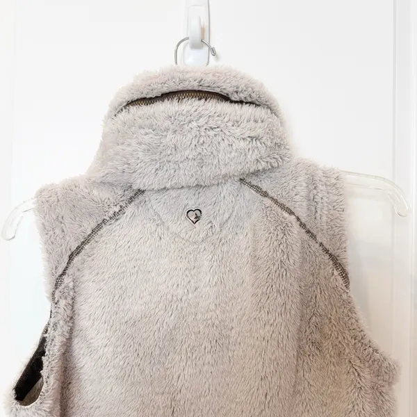 Kuhl Womens Flight Fleece Hooded Vest‎ Small Outerwear Hiking Cozy Fuzzy Cream - Image 4