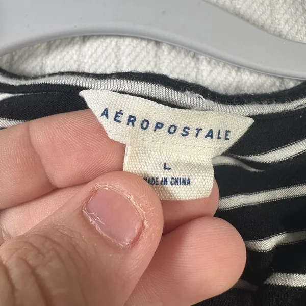 Aeropostale Women’s Size Large Black White Striped Sleeveless Mini Dress - Image 4