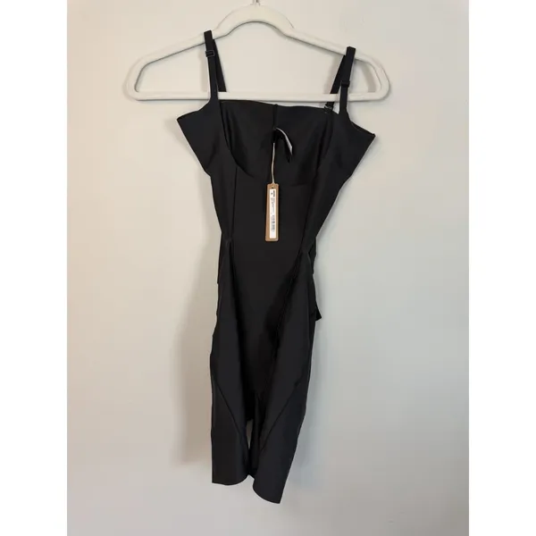 SKIMS Body Core Sculpt Open-Back Mid-Thigh Bodysuit Black Sz L NWT $94 - Image 2