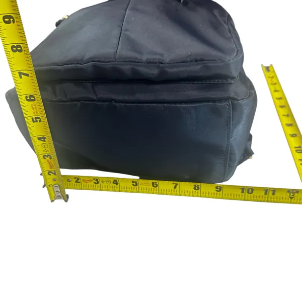Navy Blue Nylon Gold Tone Hardware Mini Everyday Travel Bag Backpack - Image 11