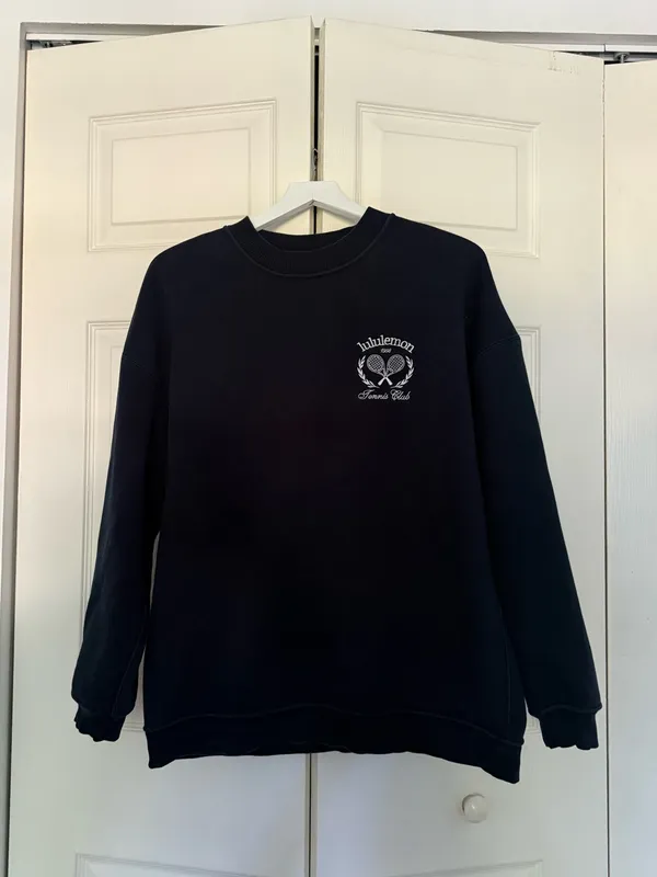 Lululemon Heavyweight Fleece Pullover Tennis Club Navy Blue Sweatshirt Oversized - Image 4