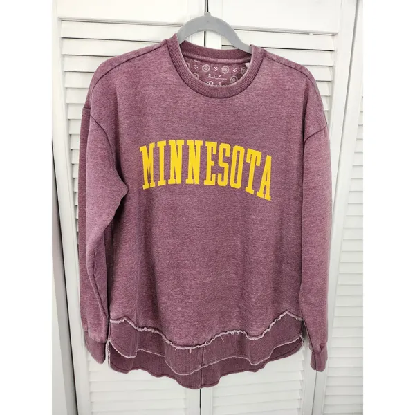 Women's SMALL Pressbox Minnesota Golden Gophers Vintage Wash Pullover Sweatshirt - Image 13