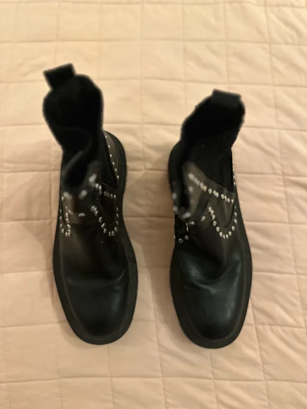 Zara Black Studded Boots - Image 2