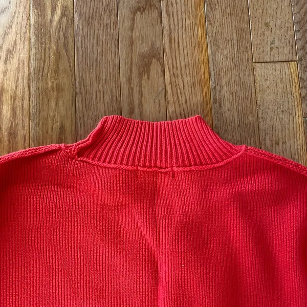 Zenana red boxy fit ribbed sweater pullover - Image 8