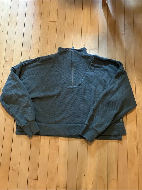 Sweaty Betty Nestle Up Green Quarter Zip Knit Sweatshirt Size XXL - Image 8