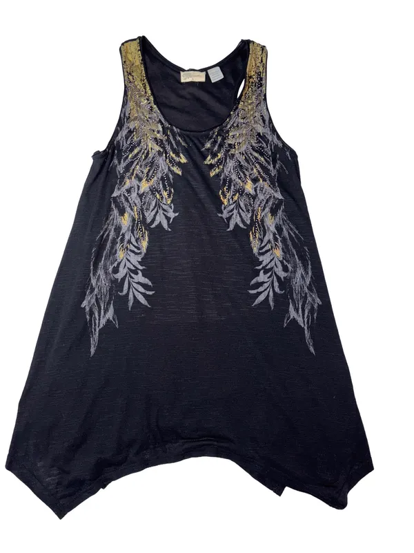 Miss Me Black Embellished Lace Up Back Handkerchief Mini Dress - Image 3