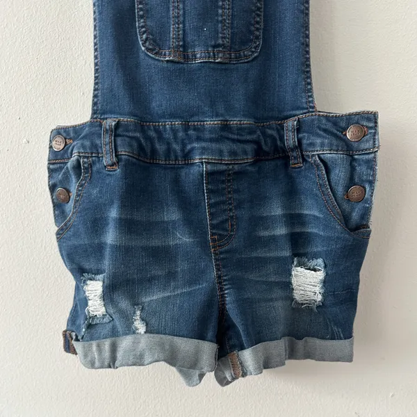 Wax Jean Blue Denim Overall Shorts Size S - Image 2